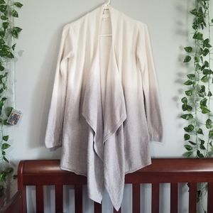 Barefoot Dreams Ombré Calypso White Gray Wrap Sweater SM/Med CozyChic Lite Knit